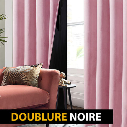 Rosa Samt Verdunkelungsvorhang mit Ösen