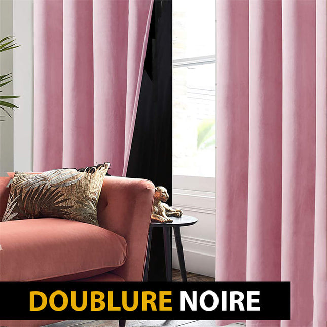 Rosa Samt Verdunkelungsvorhang mit Ösen