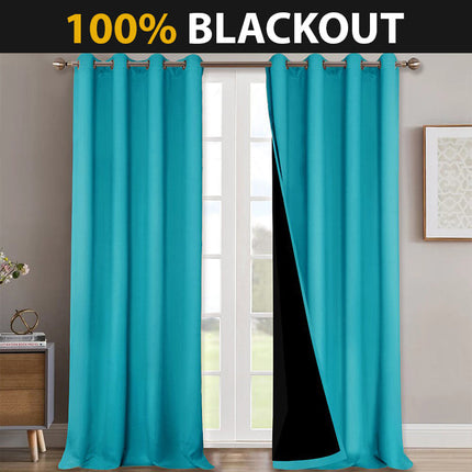 Thermovorhang Türkis blickdicht mit Ösen