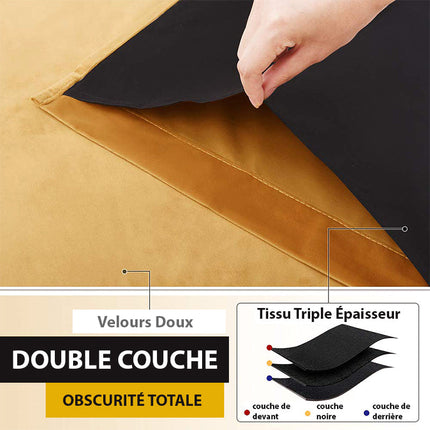 Samt Verdunkelungsvorhang in Senfgelb