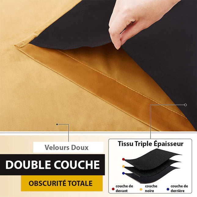 Samt Verdunkelungsvorhang in Senfgelb