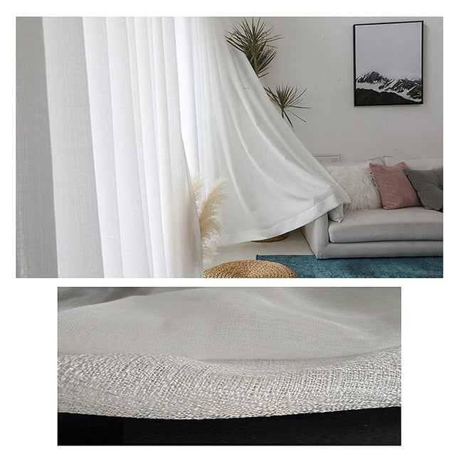 Schlichter transparenter Voile-Vorhang in Weiß