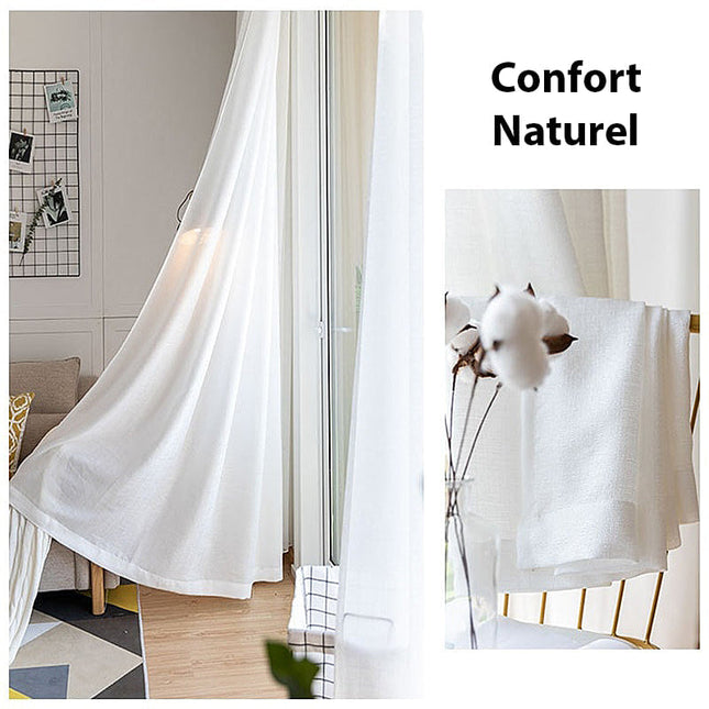 Schlichter transparenter Voile-Vorhang in Weiß