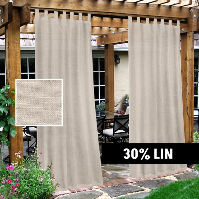 Terrassenvorhang in Leinenoptik mit Schlaufen