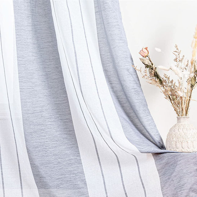 Gardine mit vertikalen Streifen Grau