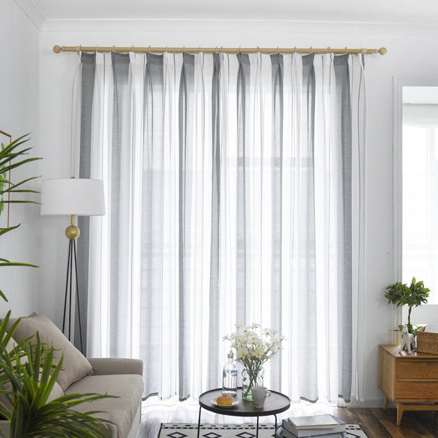 Gardine mit vertikalen Streifen Grau