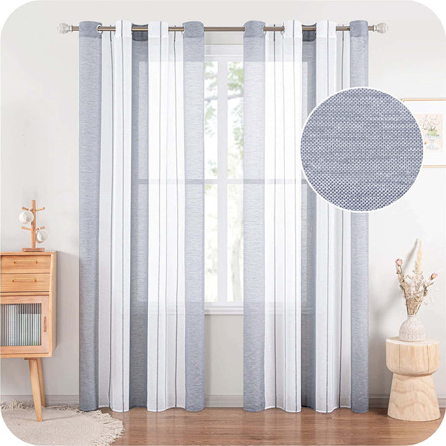 Gardine mit vertikalen Streifen Grau