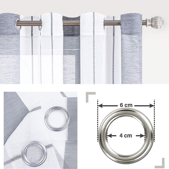 Gardine mit vertikalen Streifen Grau