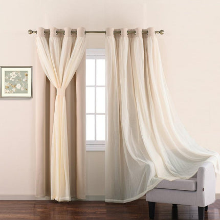 Doppellagiger Verdunkelungsvorhang mit Voile