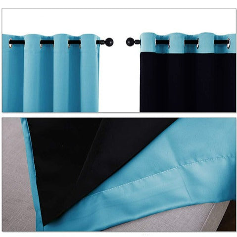 Thermo-Vorhang Himmelblau mit Ösen