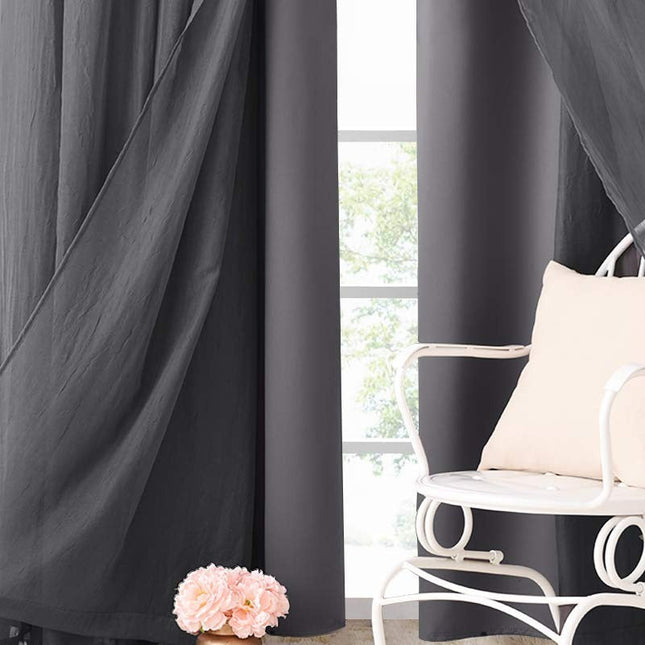 Doppellagiger Verdunkelungsvorhang mit Voile