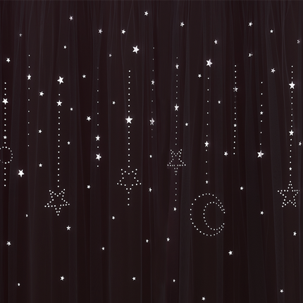 Doppelter Sternenvorhang Kinderzimmer Nachtblau