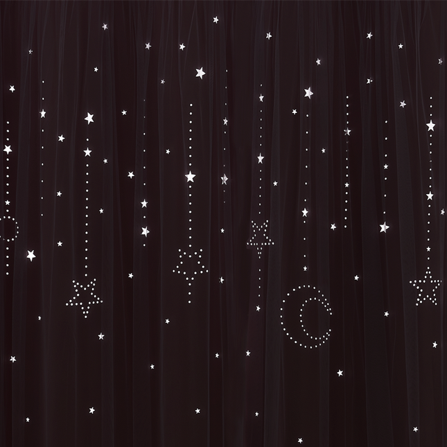 Doppelter Sternenvorhang Kinderzimmer Nachtblau