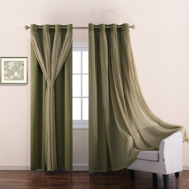 Doppellagiger Verdunkelungsvorhang mit Voile