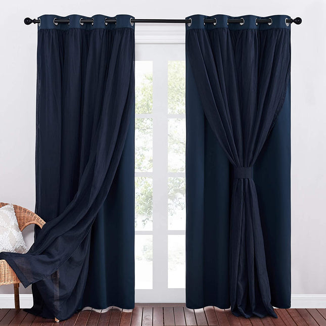 Doppellagiger Verdunkelungsvorhang mit Voile