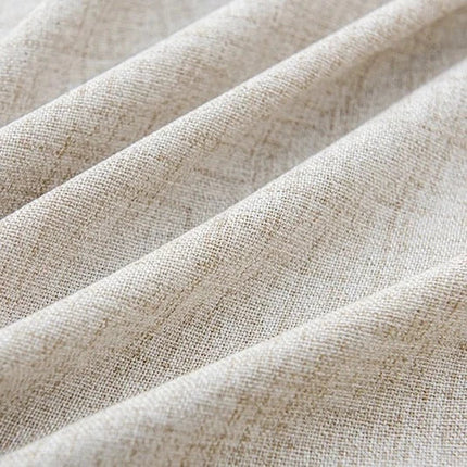 Beige Voile-Gardine mit Bordüre