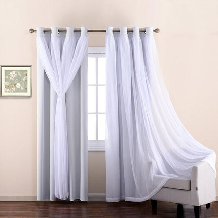 Doppellagiger Verdunkelungsvorhang mit Voile