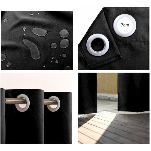Wasserdichter Outdoor Vorhang in Schwarz