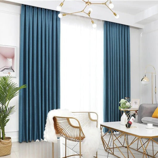 Blickdichter Vorhang Skandi Stil Blau