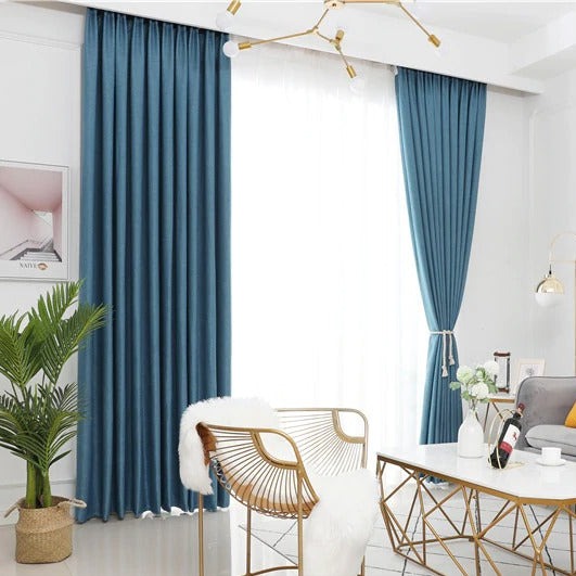 Blickdichter Vorhang Skandi Stil Blau