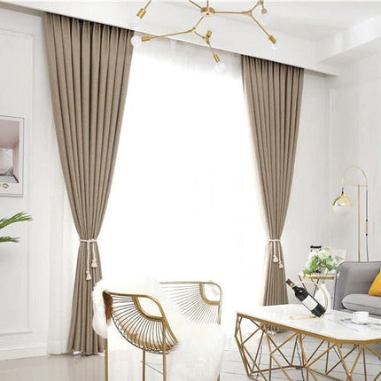 Blickdichter Vorhang in Dunkelbeige