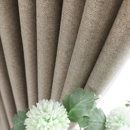 Blickdichter Vorhang in Dunkelbeige