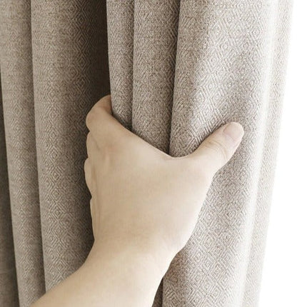 Blickdichter Vorhang in Dunkelbeige