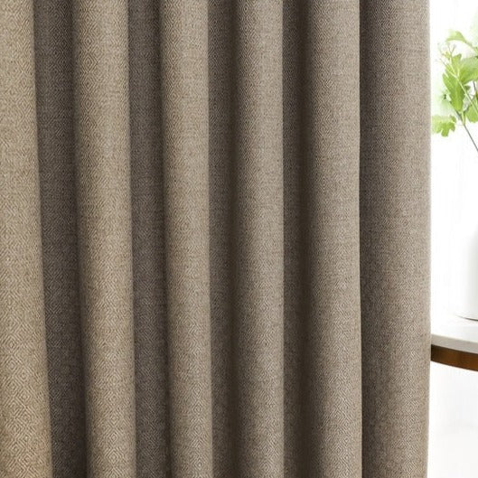 Blickdichter Vorhang in Dunkelbeige