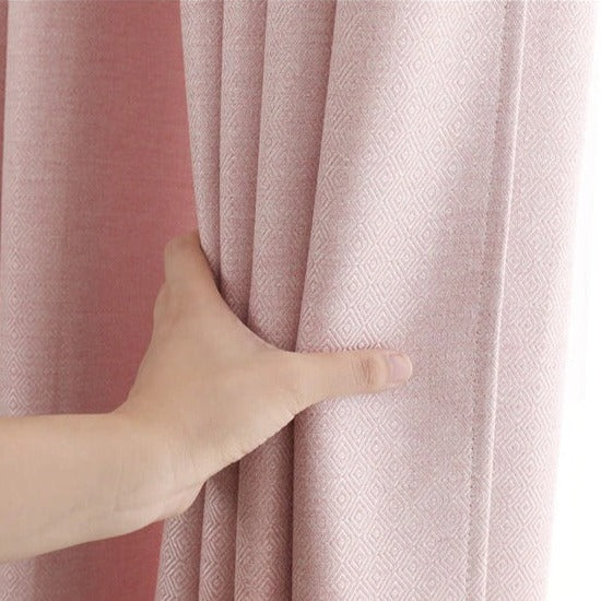 Dekorativer Vorhang Rosa mit Rautenmuster