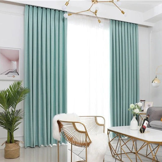 Lichtdämpfender Vorhang blickdicht in Türkis