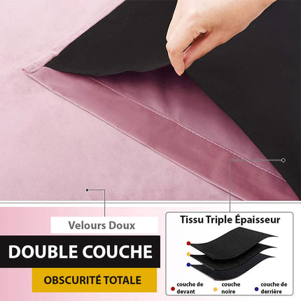 Rosa Samt Verdunkelungsvorhang mit Ösen