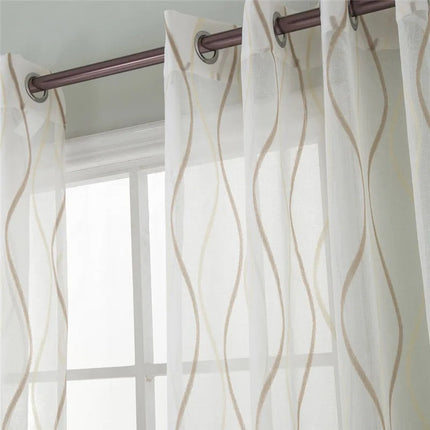 Gardine mit gewelltem Linienmuster modern