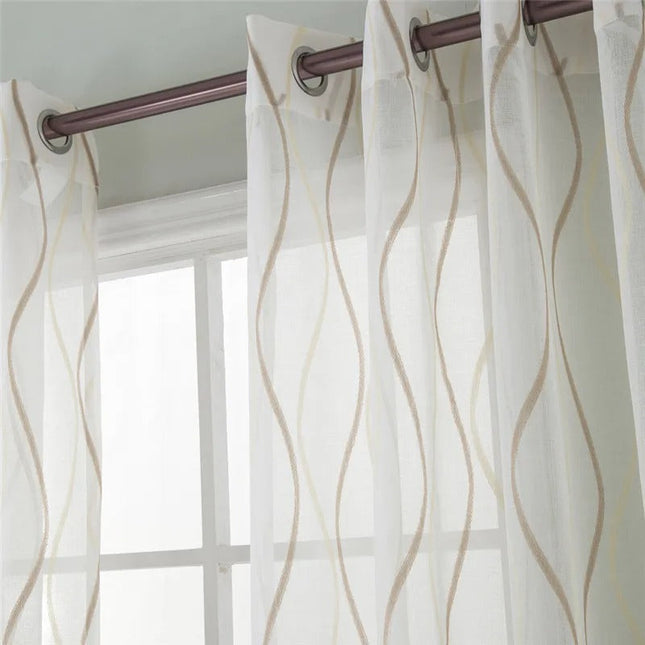 Gardine mit gewelltem Linienmuster modern