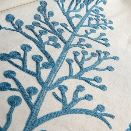 Bestickter Verdunkelungsvorhang in Leinenoptik