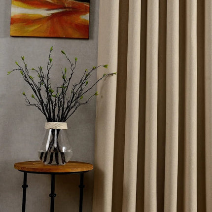 Einfarbiger Verdunkelungsvorhang Thermo in Beige