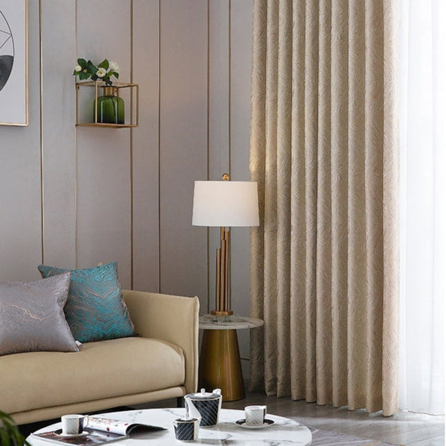 Verdunkelungsvorhang Beige mit gewelltem Muster
