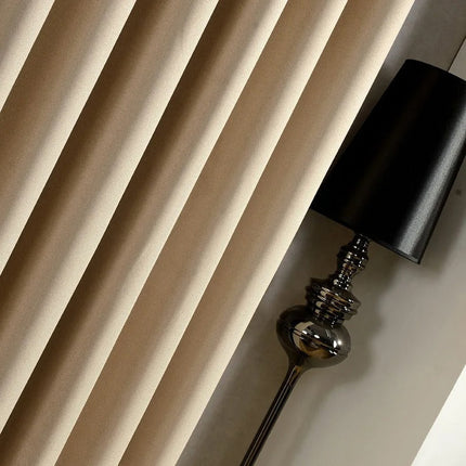Einfarbiger Verdunkelungsvorhang Thermo in Beige