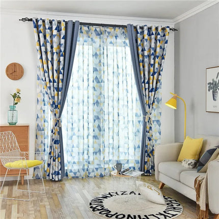 Verdunkelungsvorhang mit modernem Dreiecksmuster