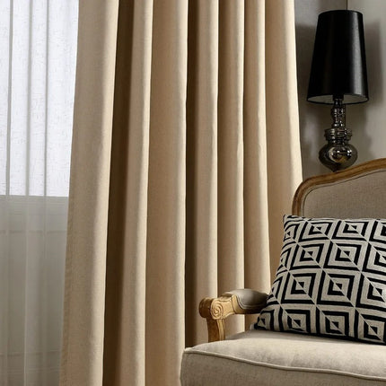 Einfarbiger Verdunkelungsvorhang Thermo in Beige