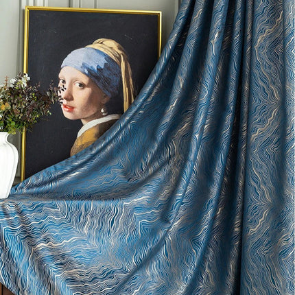 Nachtblauer Verdunkelungsvorhang mit feiner Struktur