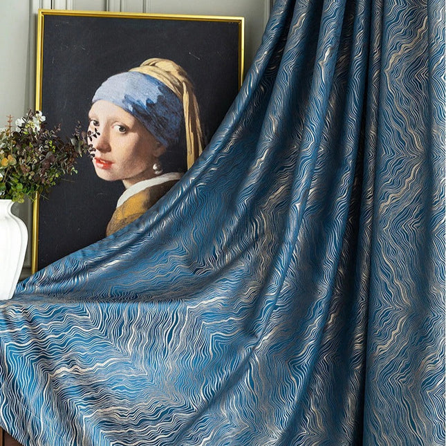 Nachtblauer Verdunkelungsvorhang mit feiner Struktur