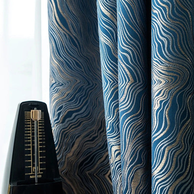 Nachtblauer Verdunkelungsvorhang mit feiner Struktur