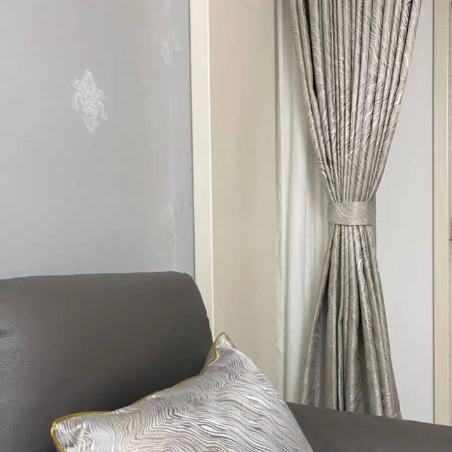 Verdunkelungsvorhang Silber mit abstraktem Muster