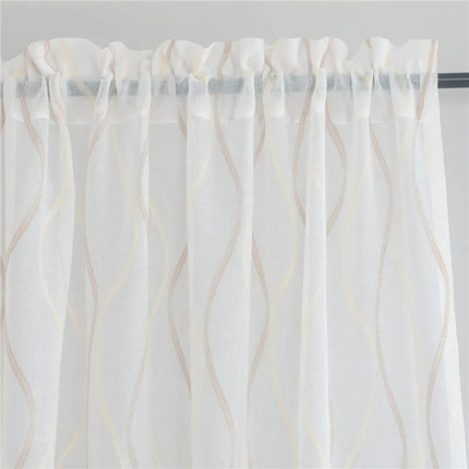 Gardine mit gewelltem Linienmuster modern