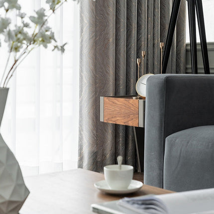 Verdunkelungsvorhang Silber mit abstraktem Muster