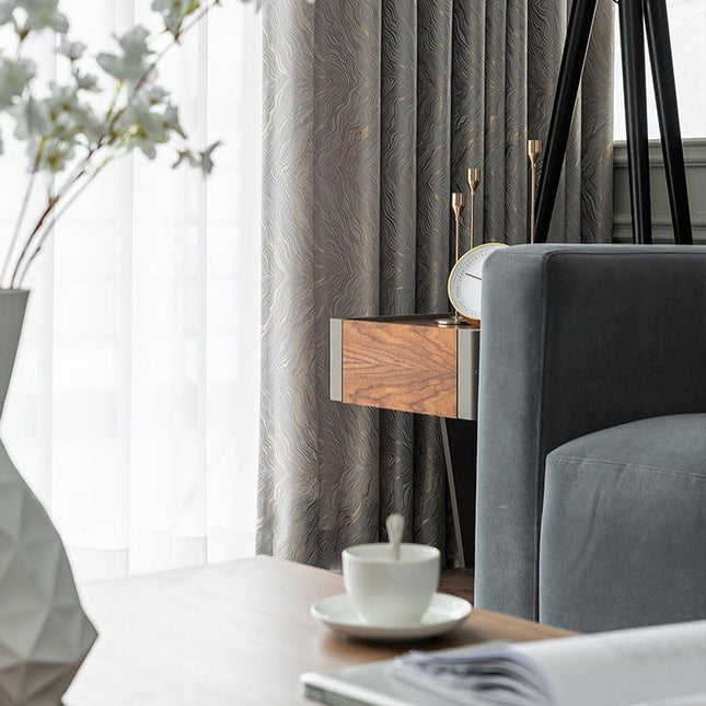 Verdunkelungsvorhang Silber mit abstraktem Muster