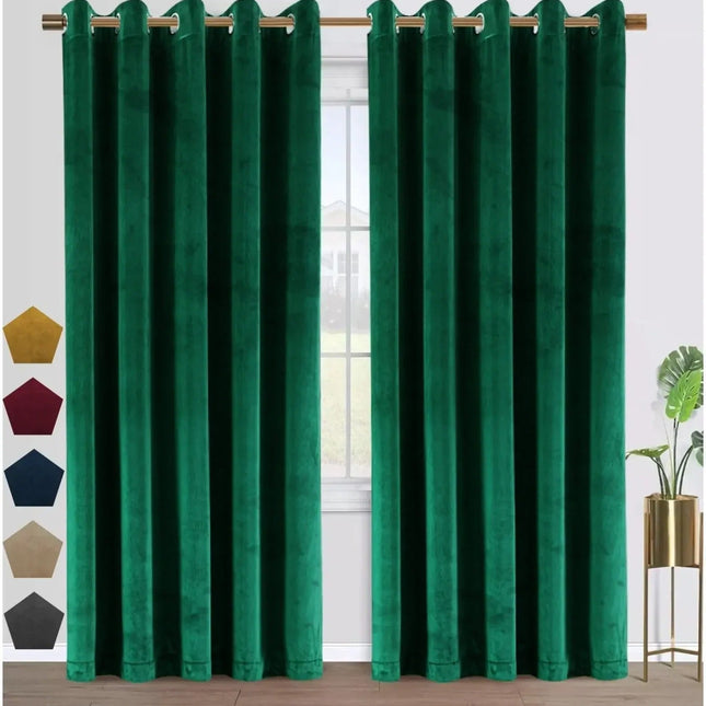 Samt Verdunkelungsvorhang in Smaragdgrün
