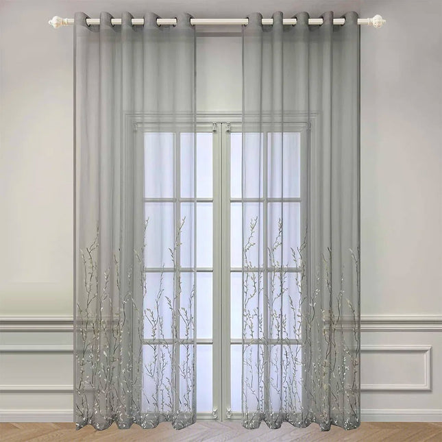 Gardine bestickt mit Zweigen Muster
