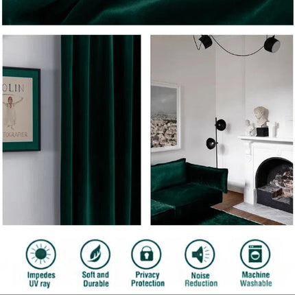 Samt Verdunkelungsvorhang in Smaragdgrün