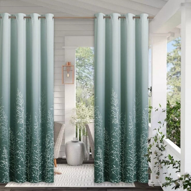 Outdoor Vorhang Grün mit Farbverlauf
